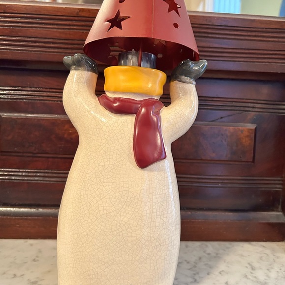 Russ “The Christmas Sampler” Snowman Votive Candle Holder - Picture 2 of 5
